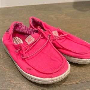 Hey Dude Kids Moccasins in Bright Pink